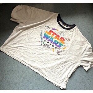 Disney Parks Star Wars Pride Cropped T-Shirt Unisex Crop Top Glitter Plus 3X